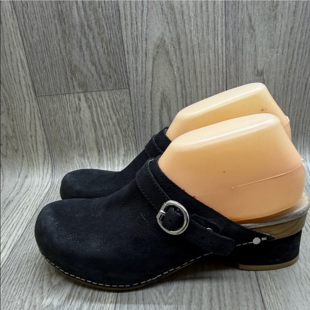 Dansko Black Leather Clogs with Buckle - Picture 4 of 11